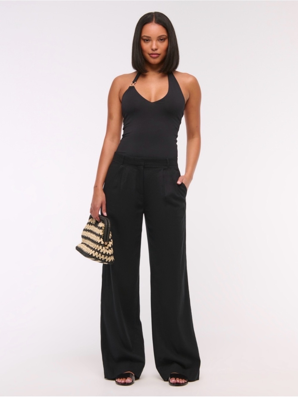 A&F Sloane Low Rise Linen-Blend Pant